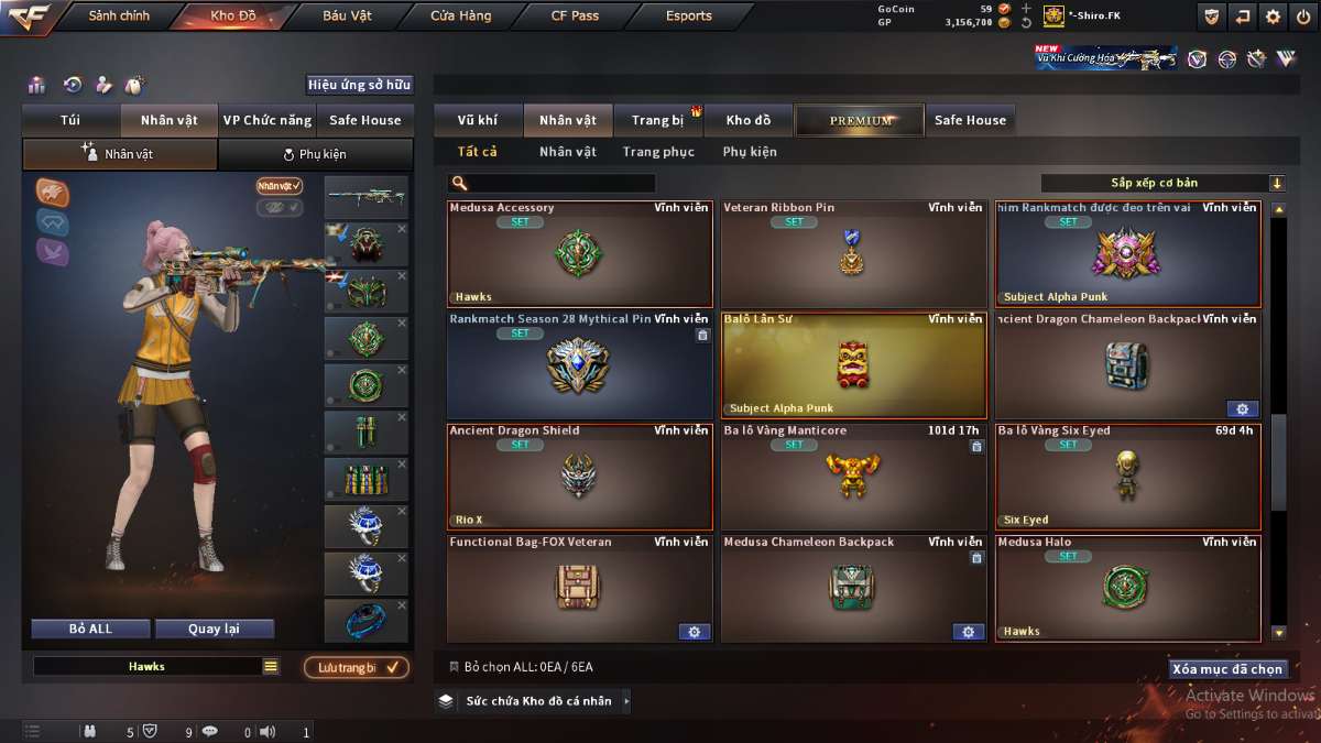 shop acc cf uy tin gia re